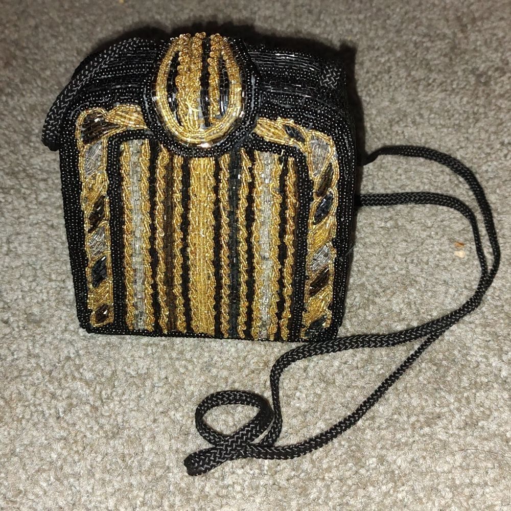 Vintage beaded handbag purse evening bag